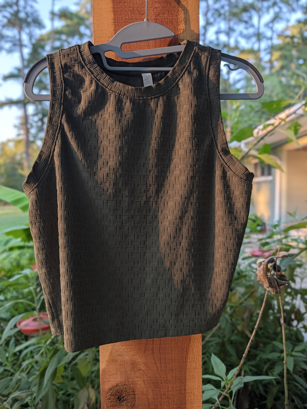 Zella Jacquard Tank Top In Olive Green